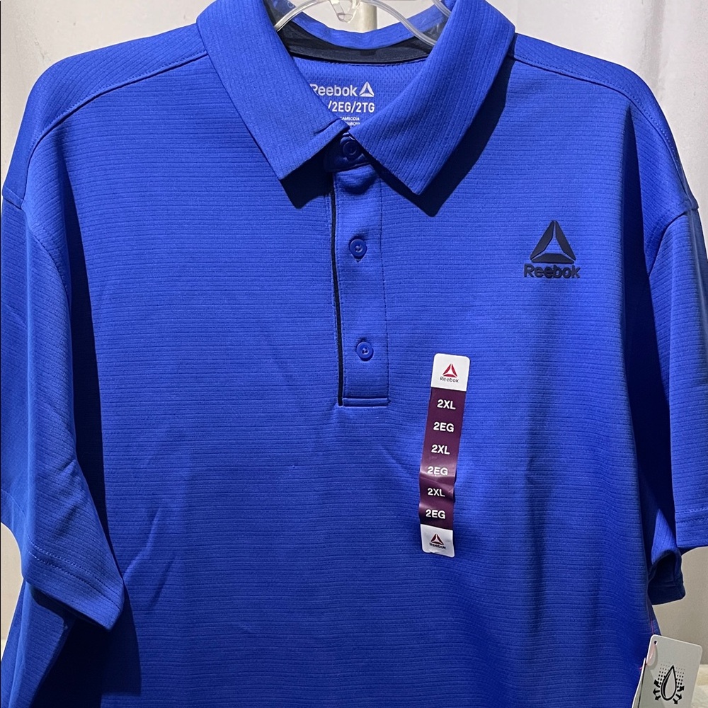 NEW Reebok Men's Vibrant Blue Polo Shirt